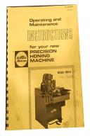 Sunnen MBB-1800 Honing Operating & Maintenance Manual